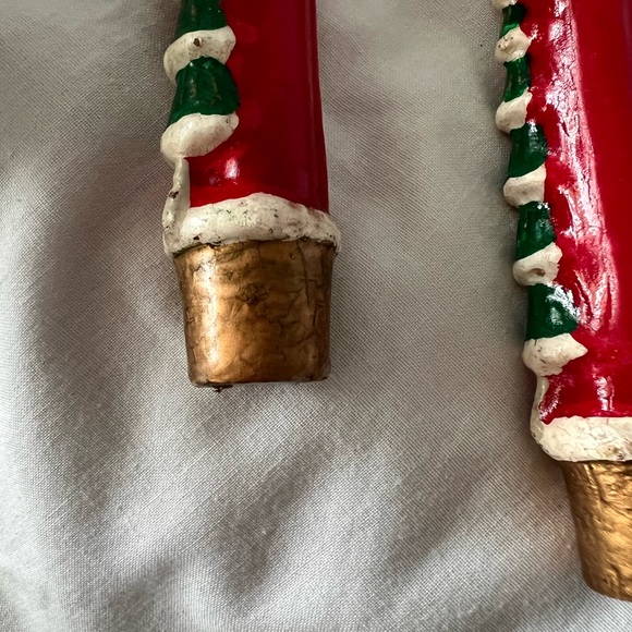 OLD WORLD SANTA TAPER CANDLES- SET OF 2- 7 1-2 INCHES EACH- VINTAGE - Picture 7 of 7
